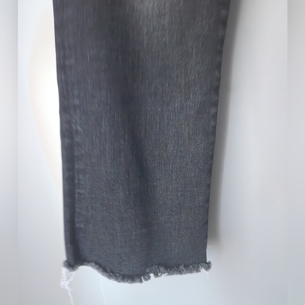Evereve The Ever Straight Jeans Black Raw Hem Size 31 - Picture 3 of 11
